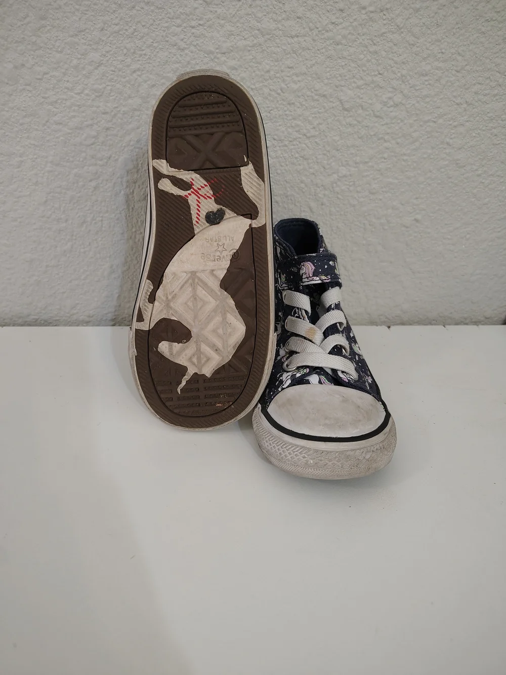 Converse Unicorn High Top Sneakers Size 8 Girls Toddler Navy Blue Shoes